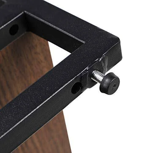 NOZE 3 Tier Industrial Bookshelf - Storage Rack Shelf for Home and Office, Rustic Bookcase, Walnut
