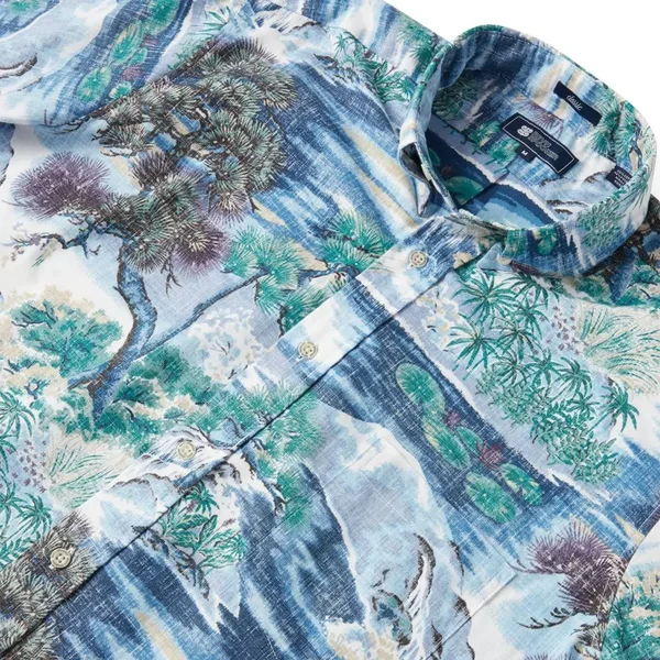 Reyn Spooner Men's Hawaiian Aloha Shirt - Scenic Print - Button Front