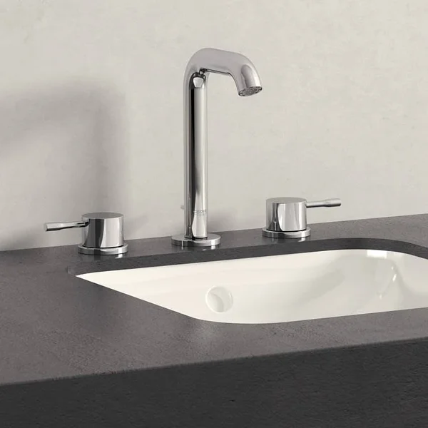Grohe 20296001 Essence 3-Hole Basin Mixer Tap with Flat Spout - Chrome