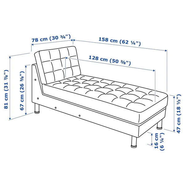 IKEA - MORABO Chaise, Add-On Unit, Grann/bomstad Dark Beige, Width: 30 3/4