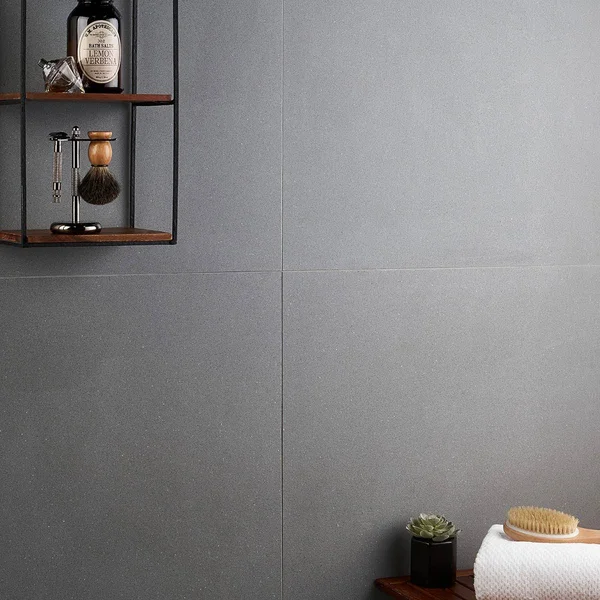 TileBar Terrazzo Italy Dolce Gris 24x24 Honed Marble Tile, Gray, Backsplash, Wall and Floor