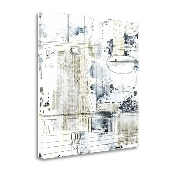 Tangletown Fine Art Neutral Abstract II by Sarah Ogren, Giclee Print on Wrap Canvas, 35x35x22