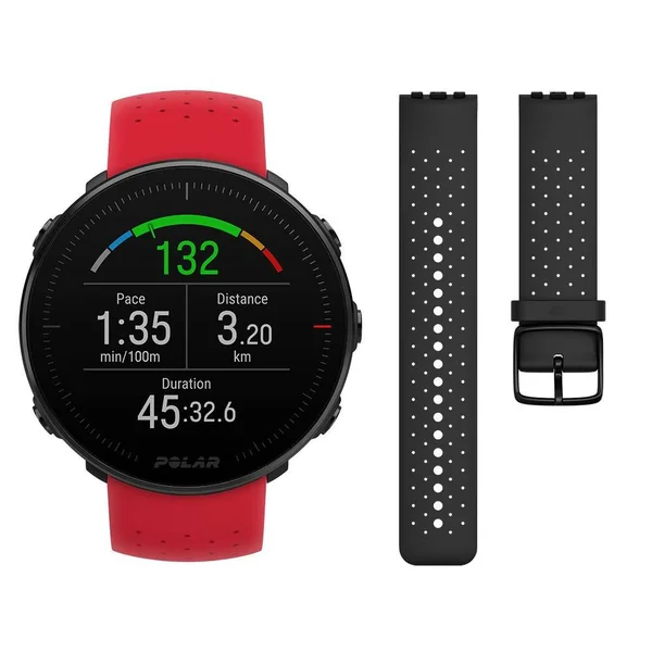 Polar Vantage M Multi Sport GPS Watch - Black with Red Band - M/L