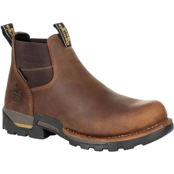 Men's Georgia Boot Gb00315 Eagle One Waterproof Chelsea Work Boot - Size: 9.5, Brown