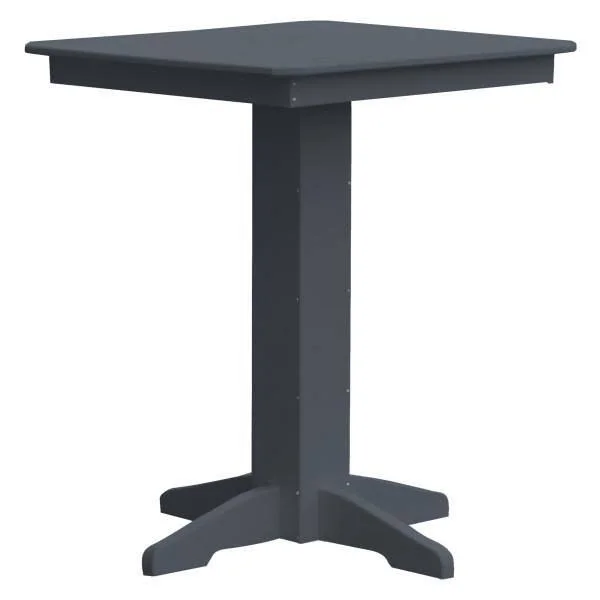 Recycled Plastic Square Bar Table 44x22, Tropical Lime, Without Umbrella Hole
