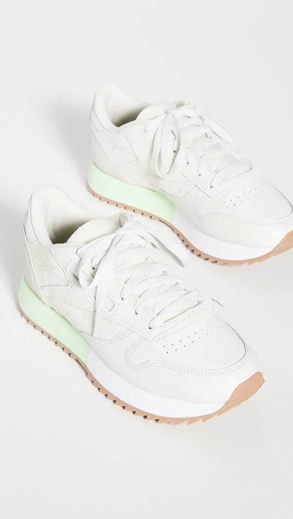 Reebok Classic Leather Ripple White Women's Running Shoes, Size: 5.5