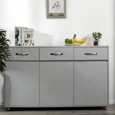 Esmantas 52x22 Wide 3 Drawer Sideboard Latitude Run Color: Gray