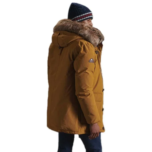 Superdry Men's Rookie Down Parka Coat Tan Size: XXXL