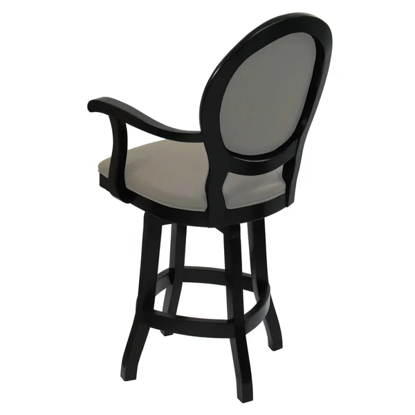 Tobias Designs 30x22 Swivel Solid Wood Bar Stool in Black Leatherette
