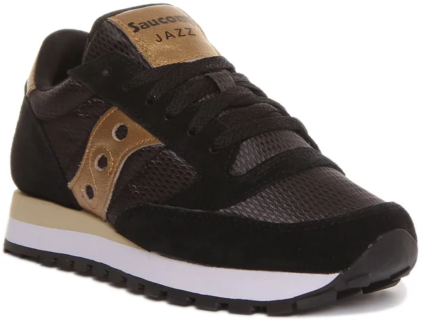 Saucony Jazz Originals Women Black Gold Black Suede, Nylon 36 EU