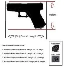 Elephant Cases Waterproof Handgun Case Pistol Case with Pre-Cubed Foam Elephant Elite El012 Gun