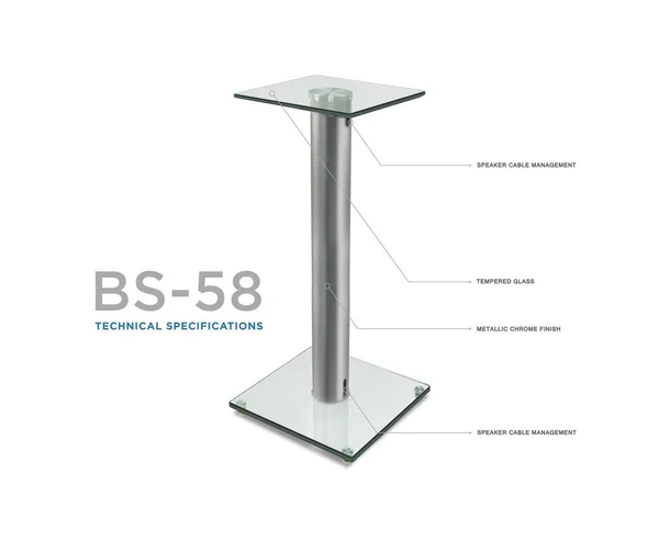 Mount-it! Speaker Stands for Satellite Speakers and Surround Sound Systems - Glass and