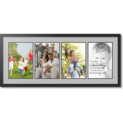 Aiello Collage Picture Frame Red Barrel Studio Color: Gray, Picture Size: 4x22 x 5x22