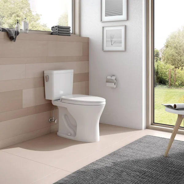 Toto Drake Two-Piece Elongated Dual Flush 1.6 and 0.8 GPF Universal Height Dynamax Tornado Flush Toilet with CeFiONtect - Coloni