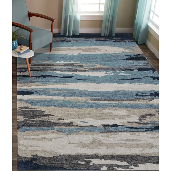 Amer Rugs Abstract ABS-4 Area Rug, 5' x 8' - Blue