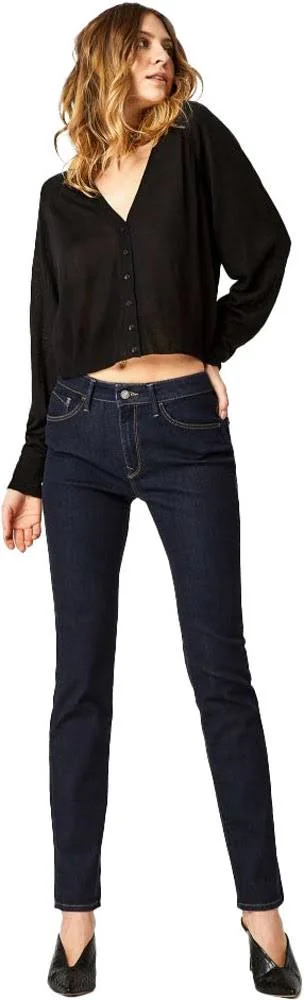 Mavi Kendra High-Rise Straight Leg in Rinse Supersoft Jeans - Black