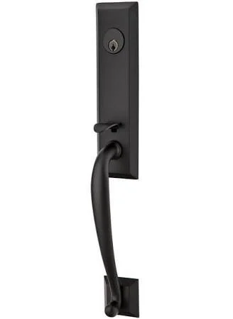 Emtek 4404MSCUS19 Modern Square Dummy Adams Tubular Handleset Flat Black Finish