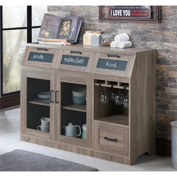 Furniture of America Dalton Transitional Buffet in Chestnut Brown
