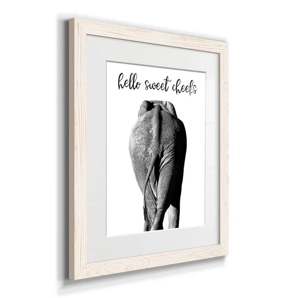 Elephant Bum-Premium Framed Print - Ready to Hang - 23X32 - Grey