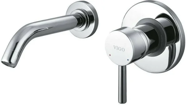 Vigo VGT278 Rectangular Brown and Gold Fusion Glass Vessel Sink and Wall Mount Faucet Set - Chrome