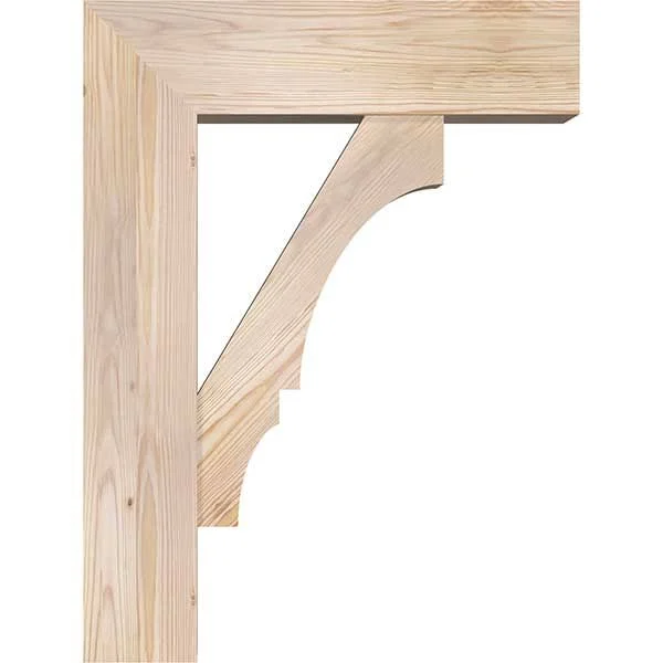 Ekena Millwork 1462176 7 1/2x22W x 24x22D x 32x22H Balboa Block Smooth Bracket w/ Offset Brace - Douglas Fir