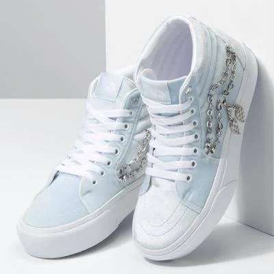 Vans Chain Sk8-Hi Platform 2.0 (Ballad Blue/Silver) Women's 9.0 Men \x3d 10.5 Women