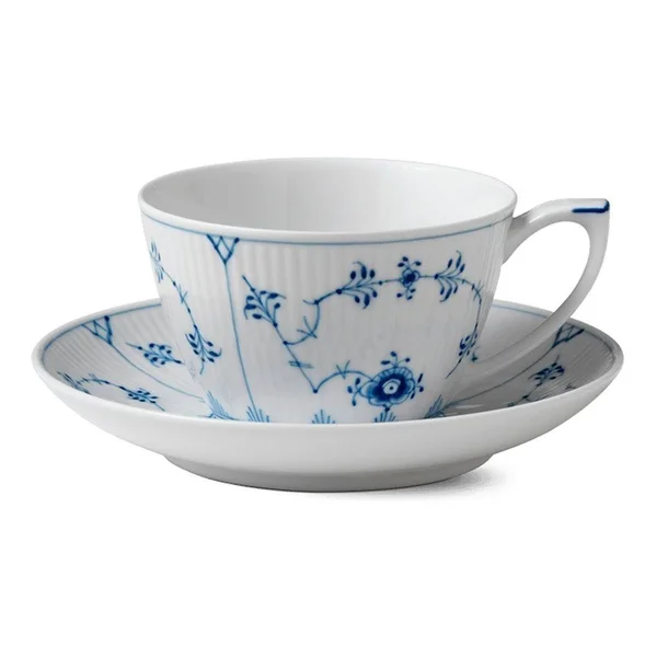Royal Copenhagen Blue Fluted Plain Espresso Cup & Saucer