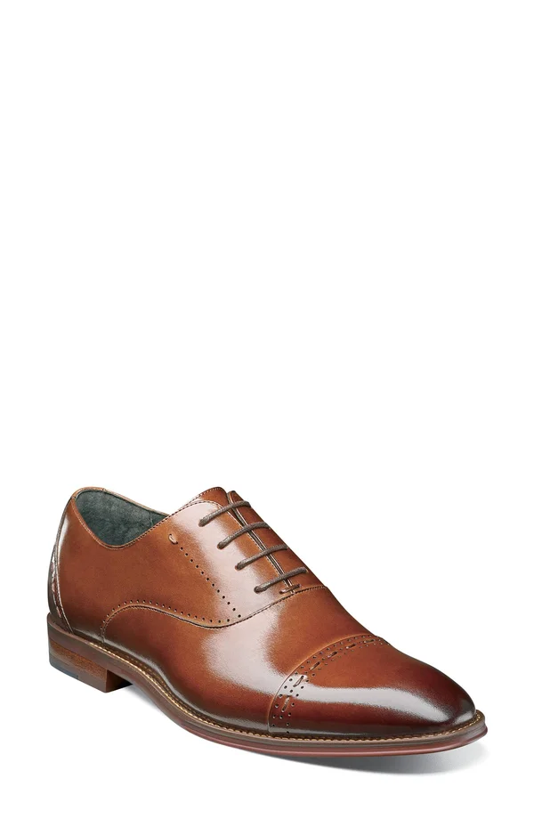 Stacy Adams Barris Cap Toe Oxford - Men's - Cognac