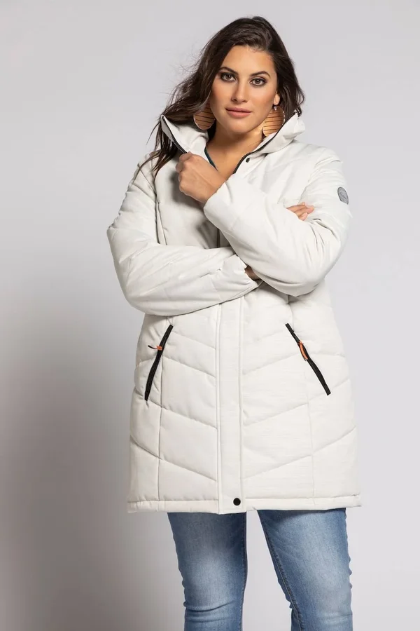 Plus Size Quilted Jackets - Woman, White, Size: 20/22, Polyester, Ulla Popken