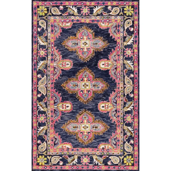 nuLOOM Artie Bohemian Navy 3 ft. x 5 ft. Area Rug - Blue