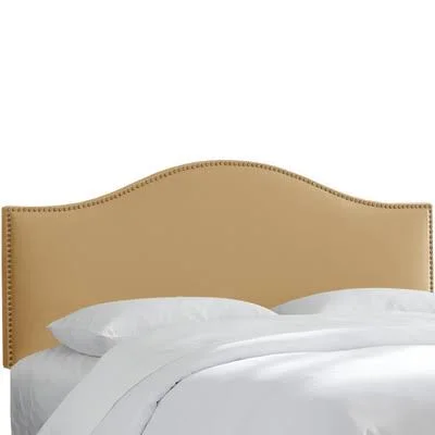 House of Hampton Brighton Nail Button Arc Upholstered Panel Headboard