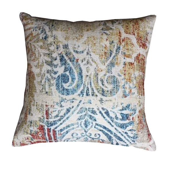 18 x 18 Hand Block Printed Cotton Accent Pillow COVER - Multicolor