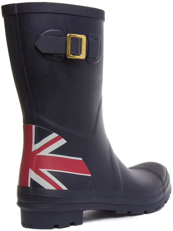 Joules Molly Welly Women's Rain Boots Navy Union Jack : 6 B - Medium