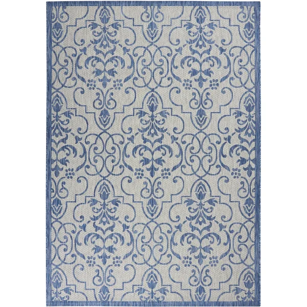 Nourison Garden Party GRD04 Area Rug - Ivory Blue, 7& x 10&