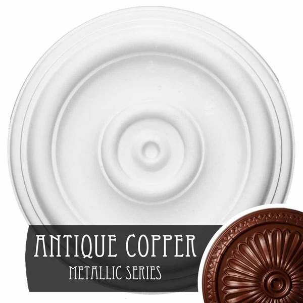 12x22OD x 1x22P Traditional Ceiling Medallion (Fits Canopies Up to 2 3/4x22) - Hand-Painted Pewter