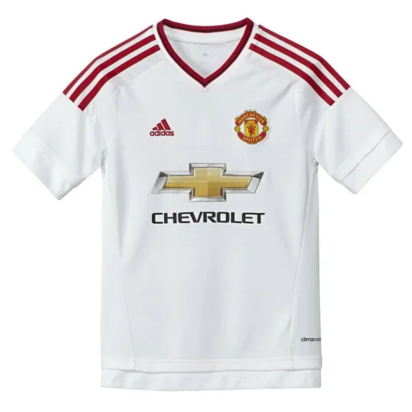 Manchester United Away Jersey Youth - YXS, White/Red
