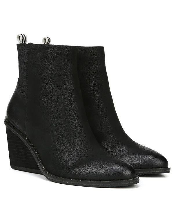 Women's Dr. Scholl&s Original Collection Mania Wedge Bootie Black Leather 6 M