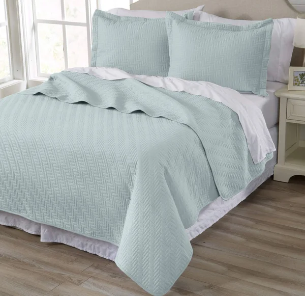 Home Fashion Designs Emerson Collection 3 Piece Quilt Set Twin Other Won Blue Won Blue