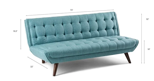 New Spec Urban Mid Century Modern Tufted Living Room Sofabed Soft Fabric in Blue