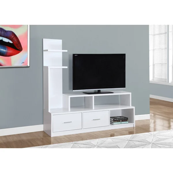 Monarch Specialties 60x22 TV Stand with Display Tower-Grey