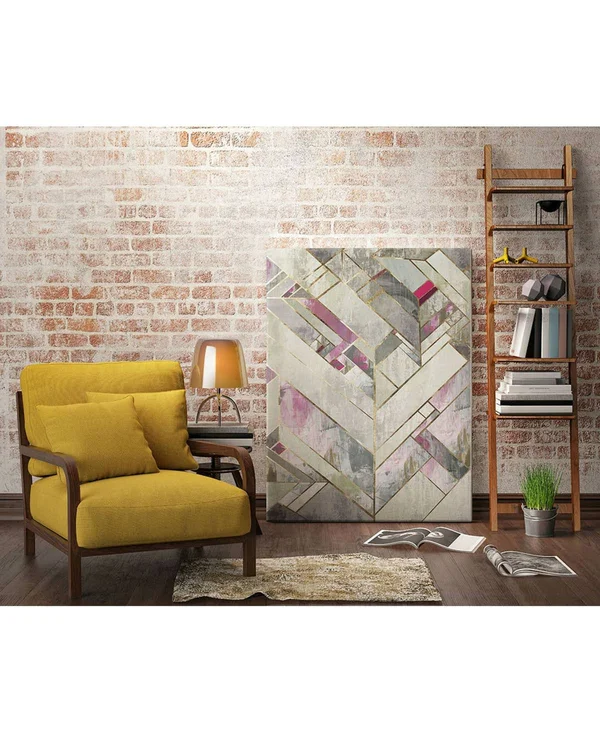 CLICART 16 in. x 20 in. Blush Deco II by Pi Studio Wall Art - White/ Pink