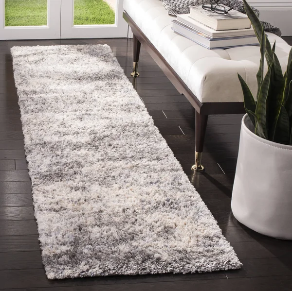 Safavieh Berber Shag BER219G 5&3x22 x 7&6x22 Grey, Cream Area Rug