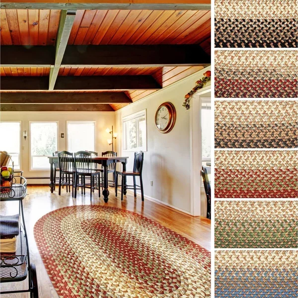 Rhody Rug Ellsworth Indoor/Outdoor Braided Rug - Charcoal 7& x 9& Oval