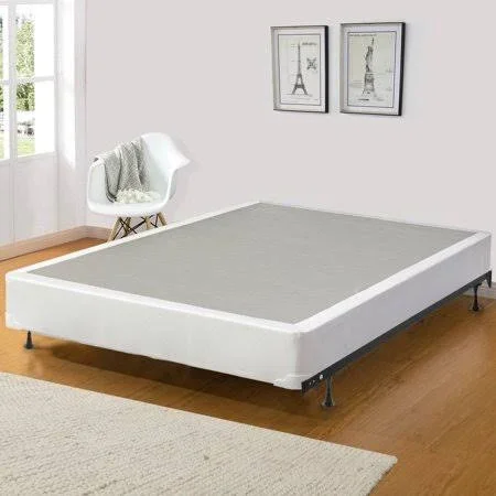 Wayton, 8 inch Assembled Metal Box Spring/Foundation for Mattress, |Queen Size| Mink & White Color