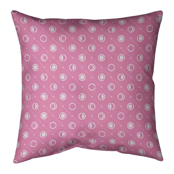 Warm Tones Classic Moon Phases Pattern Throw Pillow - 18 x 18 - Pink - Polyester