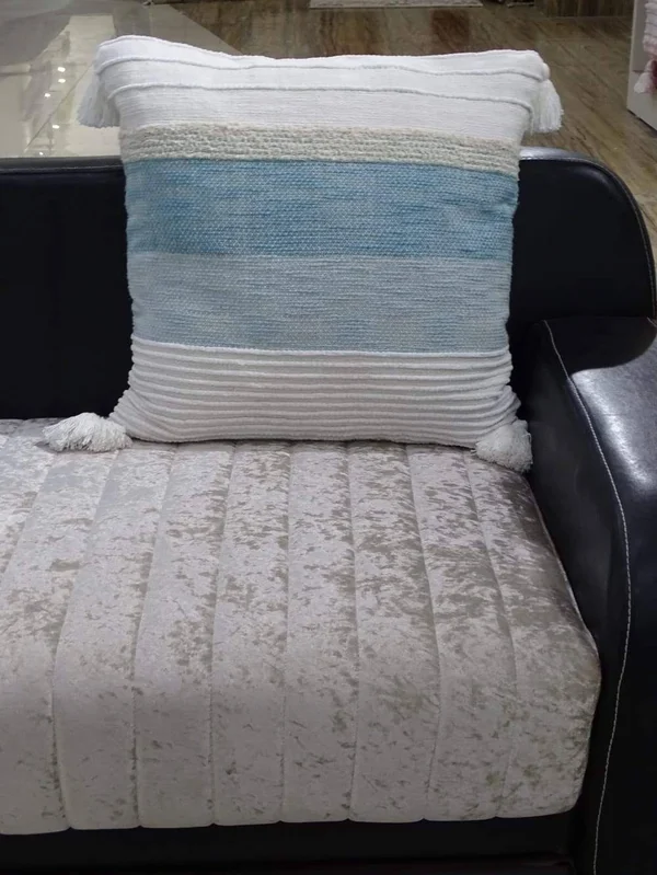 Chicos Home Throw Pillow Cover Blue & White Stripes