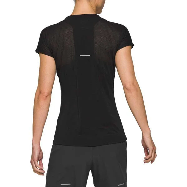 Asics V Neck T Shirt Ladies - Size 14, Black