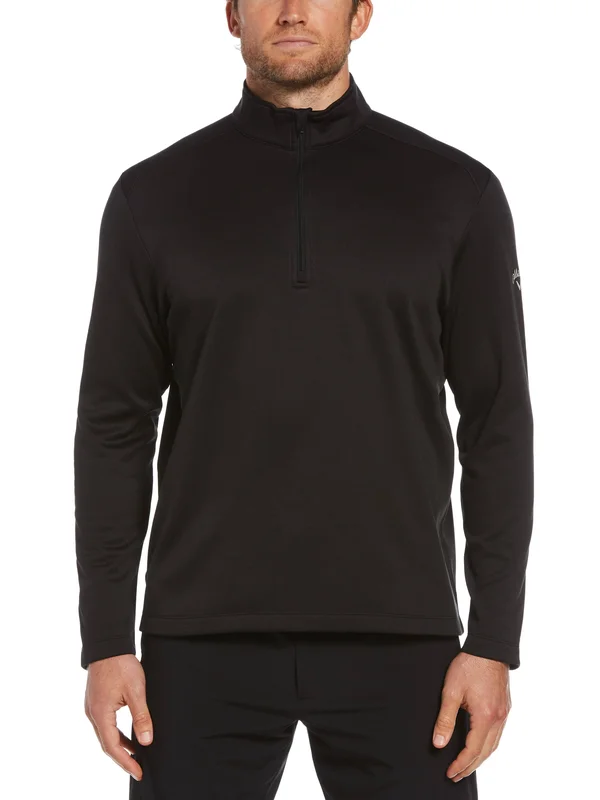 Callaway Men's Golf Weather Series Big & Tall 1/4 Zip Pullover, Black, 100% Polyester