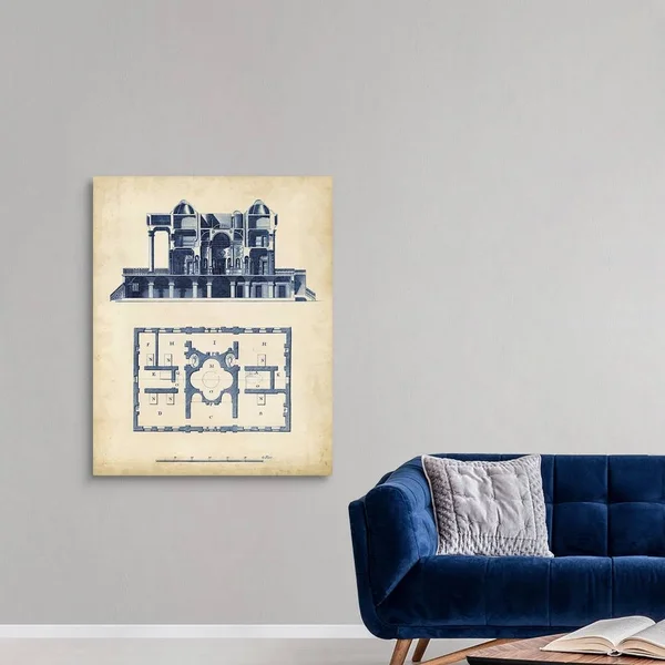 Architectural Blueprint III, Canvas Wall Art, 36x45, Great Big Canvas