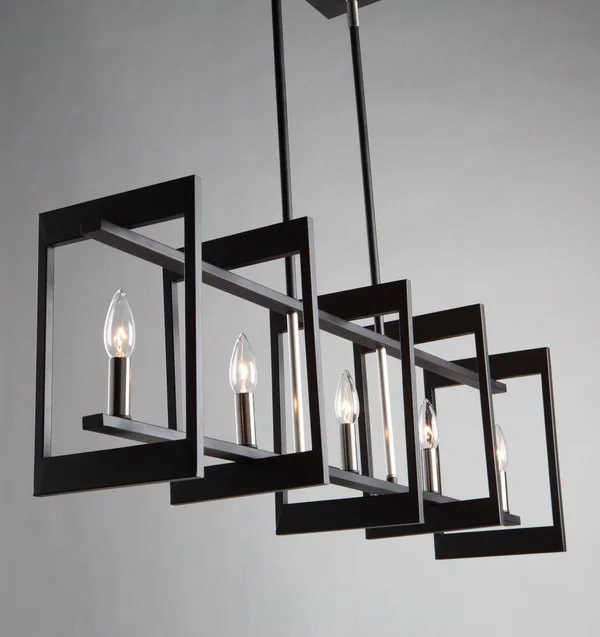 Artcraft Lighting AC11175NB Sutherland - 5 Light Island Black/Brushed
